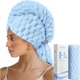 thumbnail image 1 of wonima11 Microfiber Towel for Hair, 40" x 30" Extra Large Anti Frizz Hair Towel for Women Long, Curly, Thick Hair, Ultra Soft Hair Drying Towel Wrap, Super Absorbent Hair Turban for Wet Hair, Blue, 1 of 1