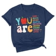 thumbnail image 4 of Trendfront Womens Summer Crew Neck Short Sleeve Tops School Theme Graphic Pattern Print Tees Casual Everyday Apparel T-Shirts, 4 of 4