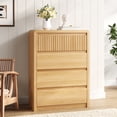 thumbnail image 2 of ASTUVIA 4 Drawers Dresser for Bedroom, 40" Tall Chest of Drawers with Curved Profile Design, Mid Century Fluted Storage Dressers Organizer,Natural, 2 of 9