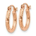 thumbnail image 2 of TheJewelryHut Designer 14k Rose Gold Lightweight Diamond-cut Hoop Earrings, 2 of 2