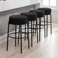 thumbnail image 6 of ZAFLY 30”Counter Height Bar Stools, Modern Velvet Bar Stools, Dinning Chair with Steel Legs for Kitchen Island - Black, Set of 2, 6 of 6