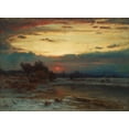 thumbnail image 2 of Inness, George 18x14 Black Ornate Wood Framed with Double Matting Museum Art Print Titled - A Winter Sky, 2 of 4