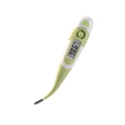 MABIS 9-Second Waterproof Digital Thermometer with Flexible Tip for Fast Oral, Rectal or Underarm Temperature Readings for Babies, Children and Adults, Green