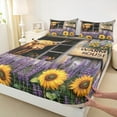 thumbnail image 3 of Castle Fairy Highland Cow 4 Pieces Queen Sheet Sets for Boys Girls,Rustic Chic Sunflower Ultra Soft Flat Sheet,Farmhouse Floral Animal Queen Fitted Sheet,Microfiber Bedroom Decor, 3 of 7