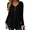 Black, variant on Zeagoo Womens Long Sleeve Tops V-Neck Button Design Loose Fit Shirts Casual Pleated Print T-Shirts