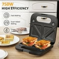 thumbnail image 6 of Sunvivi Sandwich Maker Panini Press Waffle Maker with 3-in-1 - Removable Plates, 750W, 6 of 7