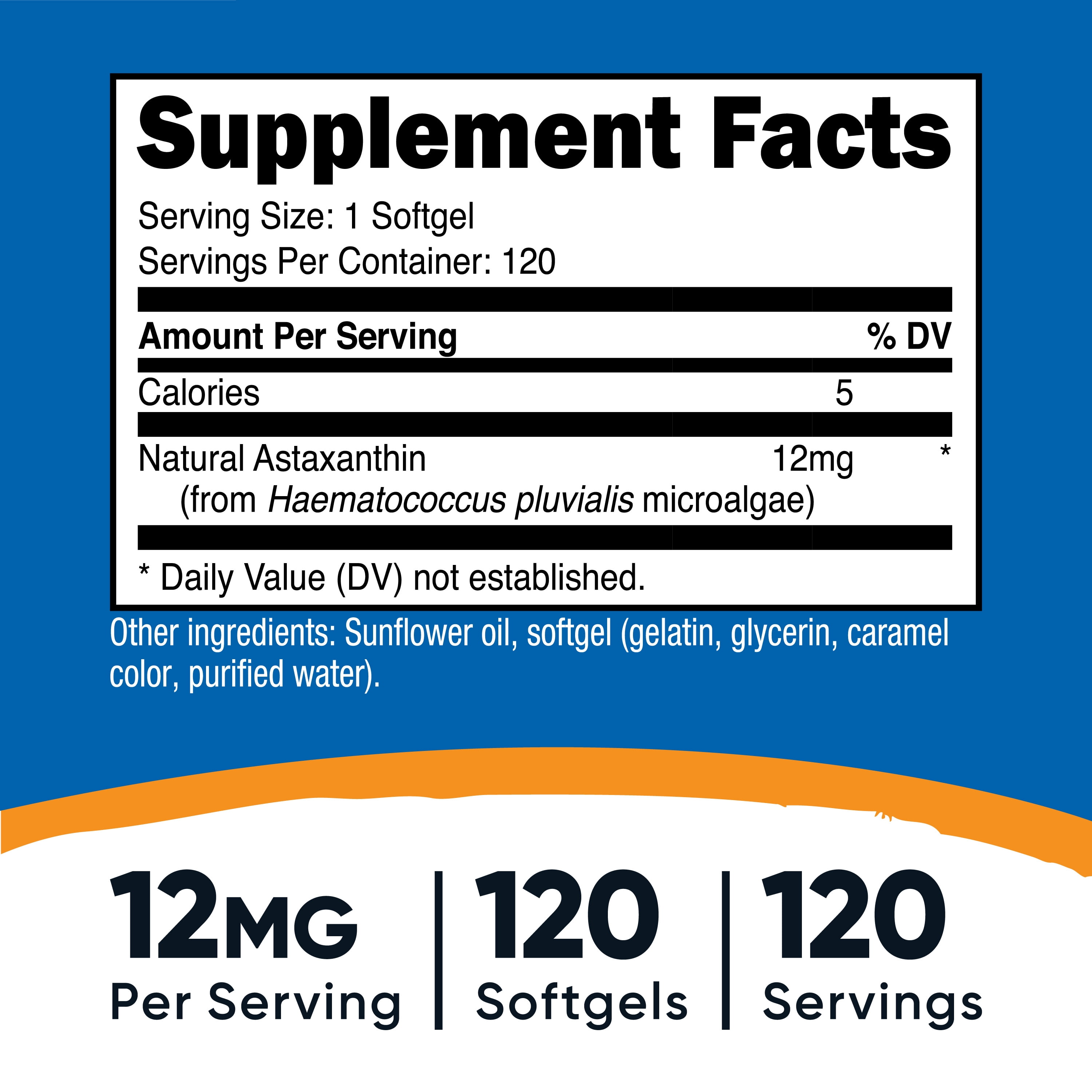 Nutricost Astaxanthin 12mg, 120 Softgels - Gluten Free & Non-GMO Supplement