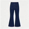 thumbnail image 2 of High Waist Deep Blue Flare Jeans for Women - High Stretch Washed Bell Bottom Denim Pants Vintage Retro Style Casual Trousers, 2 of 8