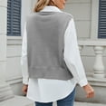 thumbnail image 5 of Goodtrade8 Knitted Sweater Women Trendy Lightweight Sweater Vests Casual Solid Color Sleeveless V-Neck Sweaters Women Tops, 5 of 7