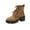 Khaki, variant on Dasayo Black Women Boots Ankle Motorcycle Hiking Round Toe Lace up Low Heel Booties Women's Shoes 36