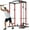 black, variant on Power Cage with LAT Pull Down System, Multi-Functional Squat Rack with Low Row System, J-Hooks, Dip Bars, Pull Up Bar, 2000 LB Heavy Duty Power Rack Fitness Equipment for Home Gym