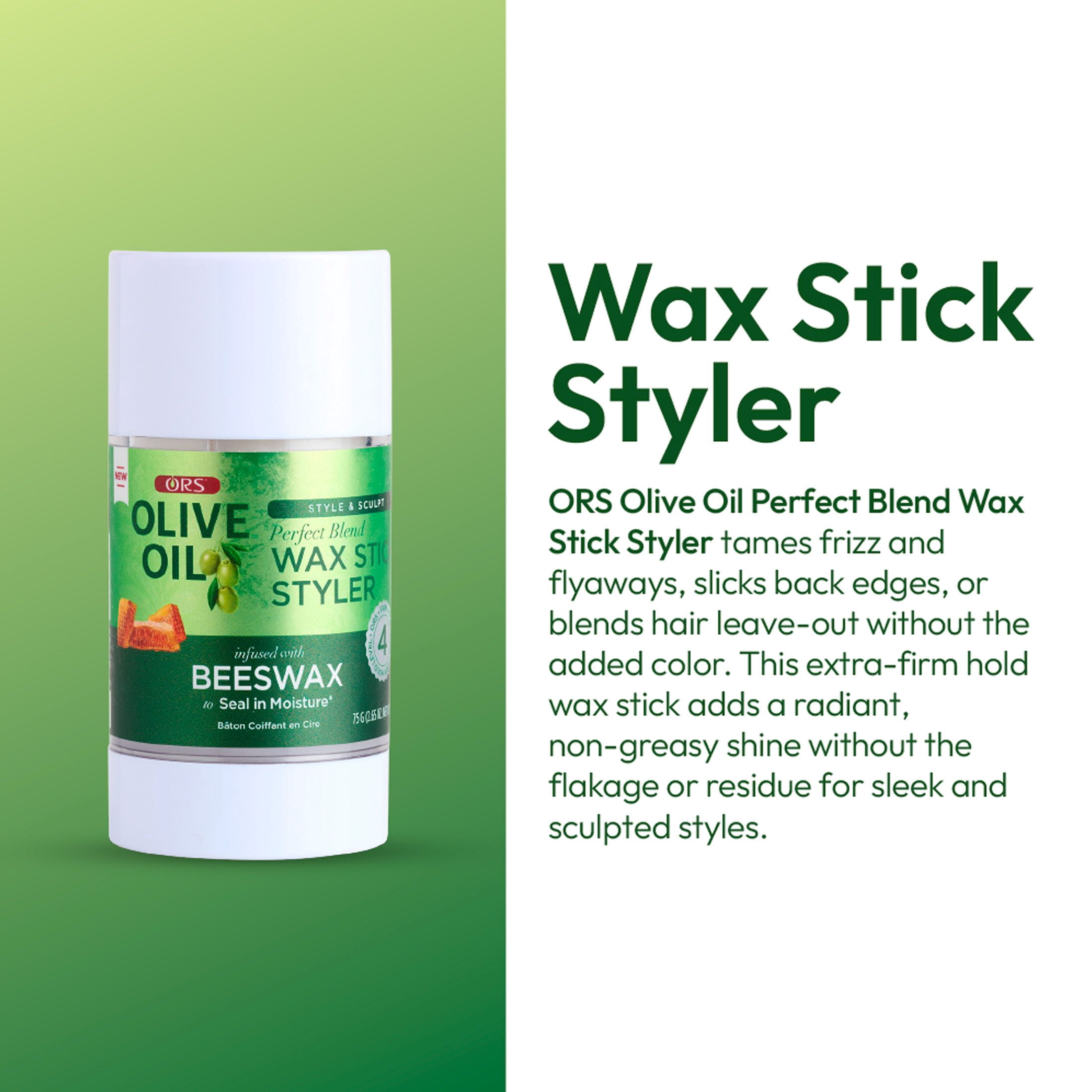 (6 pack) ORS Olive Oil Perfect Blend Wax Stick Styler, All Hair Types, Extra-Firm Hold, 2.6 oz