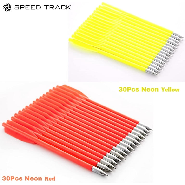 Lot De 60 Carreaux (flèches) Miniatures Pour Arbalète, Pointe Métal, Corps Plastique Rouge