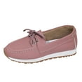 thumbnail image 6 of Women's Slip on Loafers Casual Leather Lace up Flats Walking Shoes Autumn Low Top Fashion Sneakers, 6 of 7