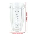 thumbnail image 2 of 2 Pack 32 oz Tall Colossal Cup Replacement Part Compatible with NutriBullet 600W 900W Blenders NB-101B NB-101S NB-201, 2 of 3