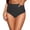 Black, variant on Women's High Waist Bikini Bottoms, Solid Color Vintage Triangle Briefs, Full Coverage Swim Bottoms for Beach or Pool, Green - L