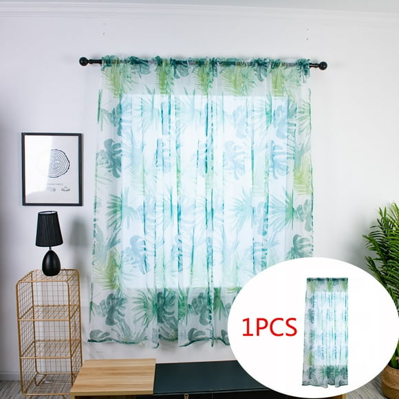 Bargain Qaailabf Trees Sheer Curtain Window Voile Drape Valance Fabric