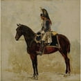 thumbnail image 2 of Ernest Meissonier 15x15 Black Ornate Wood Framed Double Matted Museum Art Print Titled - A Cuirassier (1893), 2 of 5