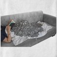 thumbnail image 6 of Lotus Soft Flannel Fleece Throw Blanket, Ornamental Mandala with Lace Pattern Featured Mixed Flower Petals Folk Design, Cozy Plush for Indoor and Outdoor Use, 50" x 60", Black White, by Ambesonne, 6 of 6