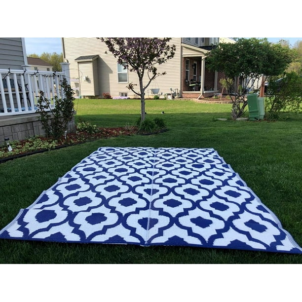 6'x9' Indoor Outdoor Plastic Straw Patio Rug RV Mat Camping Reversible