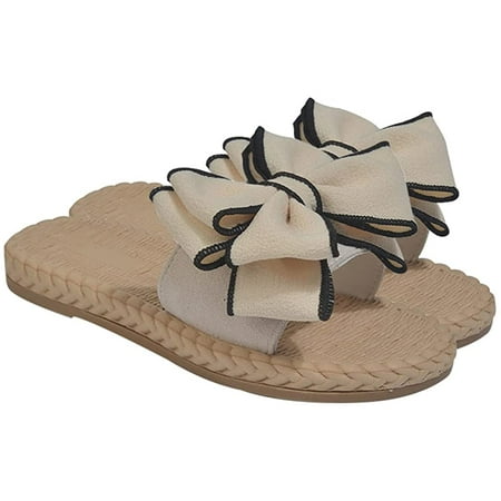 

1 Pair Women Bowknot Sandals Beach Sandals Summer Slippers Shoes Thong Sandals