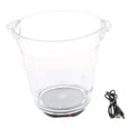 thumbnail image 1 of Cubo de hielo transparente moderno con LED de 4L y asas, 5 tipos de barra rojo, 1 of 9