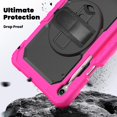 thumbnail image 4 of Funda para Samsung Galaxy Tab S11 (11 pulgadas) 2025 SM-X730/SM-X736B, funda protectora resistente a prueba de golpes con protector de pantalla, soporte giratorio de 360°, correa para mano, 4 of 9