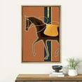 thumbnail image 2 of IDEA4WALL Framed Canvas Print Mid-Century Modern Gold Saddle Horse Animals Funny Wall Art Preppy Room Decor Bohemian Colorful Relax/Zen Artwork - Natural 16"x24", 2 of 5
