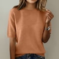 thumbnail image 3 of Short Sleeve Tops for Women Short Sleeve Pullover Spring 2026 Fashion Neck Knitted Shirt Elegant Lightweight Pullover Cute Summer Tops1 PC, 3 of 4