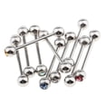 thumbnail image 4 of KLKCMS 10 Pcs 14G Barre d'Oreille en Acier Inoxydable avec Strass, 4 of 6