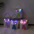 thumbnail image 6 of KUAZOU Personalized Easter Basket,Earmouse Easter Bunny Baskets with Lights for Boys and Girls,Large Kids Easter Bucket Tote for Spring Egg Hunts Party Storage-Pink, 6 of 7