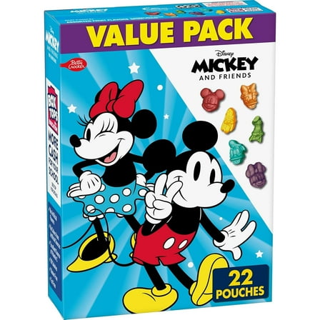 Pack of 2 - Disney Mickey And Friends Fruit Flavored Snacks, Treat Pouches, Gluten Free Snack, Value Pack, 22 Ct, 17.6 Oz
