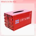 thumbnail image 5 of Metal Tissue Box, Creative Tissue Storage Case, Shipping Container Tissue Box, Iron Construction, 9.84 x 5.51 x 5.51 inches, Stylish Home and Office Decor, Easy Access Tissue Dispenser, 5 of 5