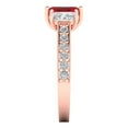 thumbnail image 3 of 1.88 ct Emerald Cut Simulated Pink Tourmaline Three-Stone Engagement Ring for Women in 18K Rose Gold, 3 of 5