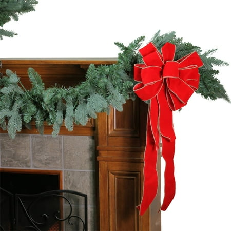 - Northlight 10 Loop Velveteen Beaded Trim Christmas Bow Decoration