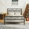 thumbnail image 3 of 4 EVER WINNER 51.2" Tall Industrial Queen Size Metal Platform Bed Frame , Bed Frame with Headboard and Footboard/Under Bed Storage/No Box Spring Needed/Easy Assembly/Noise Free/Wash Grey, 3 of 7