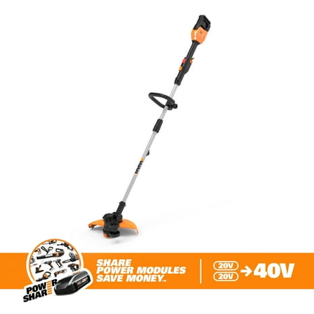 WORX 40V Power Share 13" Cordless String Trimmer & Wheeled Edger (2x20V) - Tool Only