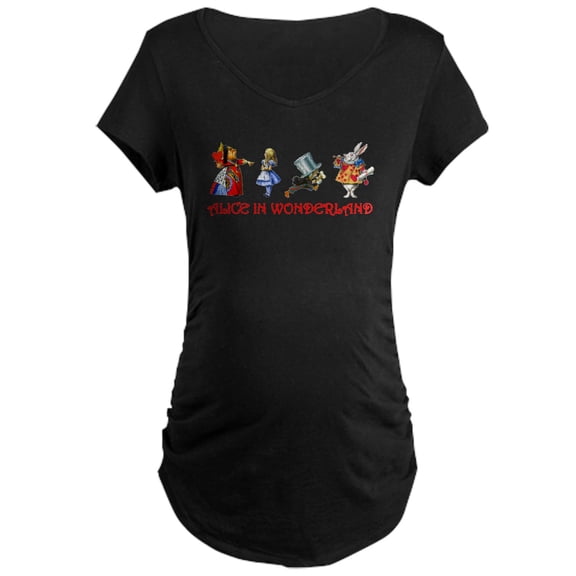 CafePress - ALICE IN WONDERLAND & FRIENDS Maternity Dark T Shi - Maternity Dark T-Shirt