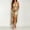 Gold, variant on Women's Solid Halter Sleeveless Deep V Neck Backless Bodycon Midi Dress Ruched High Thigh Slit Elegant formal Gown for Cocktail Party Wedding Evening Banquet Yellow