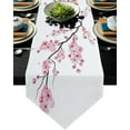 thumbnail image 2 of Japanese Pink Flower Cherry Blossom White Table Runners Home Kitchen Dining Tablecloths Wedding Table Decoration Table Runner, 2 of 5