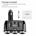 thumbnail image 3 of 2-way Car Cigarette Lighter Socket Splitter Portable Dual USB Car Charger Dual-socket Cigarette Lighter Black, 3 of 5