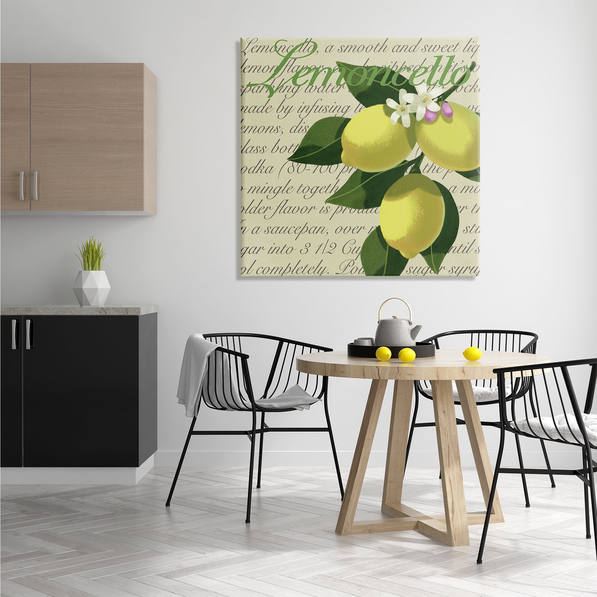 Stupell Industries Lemoncello Text Blooming Floral Lemon Branch Traditional Script, 36 x 36, Designed by Sally Springer Griffith