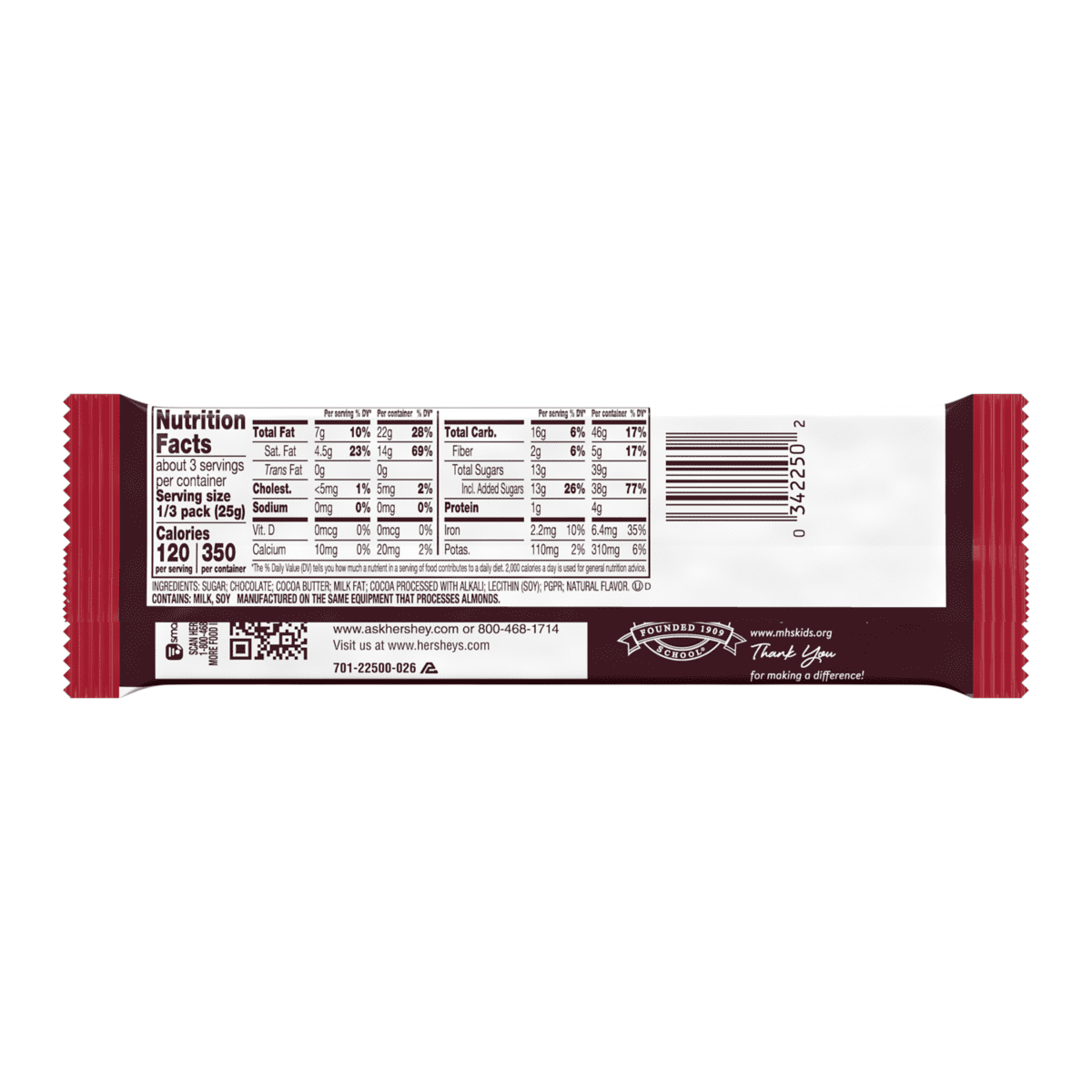 Hershey Foods Hersheys Special Dark Chocolate Bars, 2.6 oz