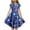 Blue, variant on Spazoro Kids Girls Dresses, Round Neck Short Sleeve Floral Print Fashion Princess Dress for Child Girls White Size 10 T