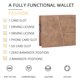 thumbnail image 3 of Cartera corta para hombre, con cremallera, para negocios, con clip para billetes y monedas, 3 of 5