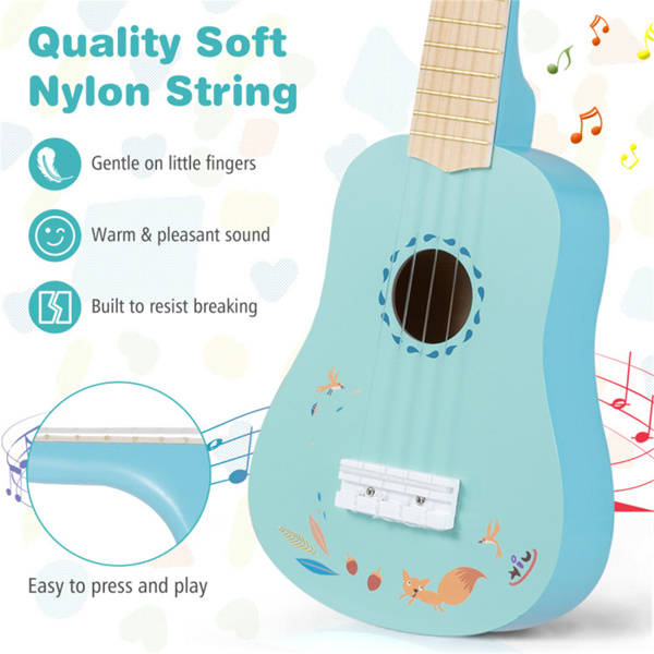 imerelez 21-Inch Kids Ukulele - Lightweight Compact Design, Premium Basswood Body with Nylon Strings (Light Blue)