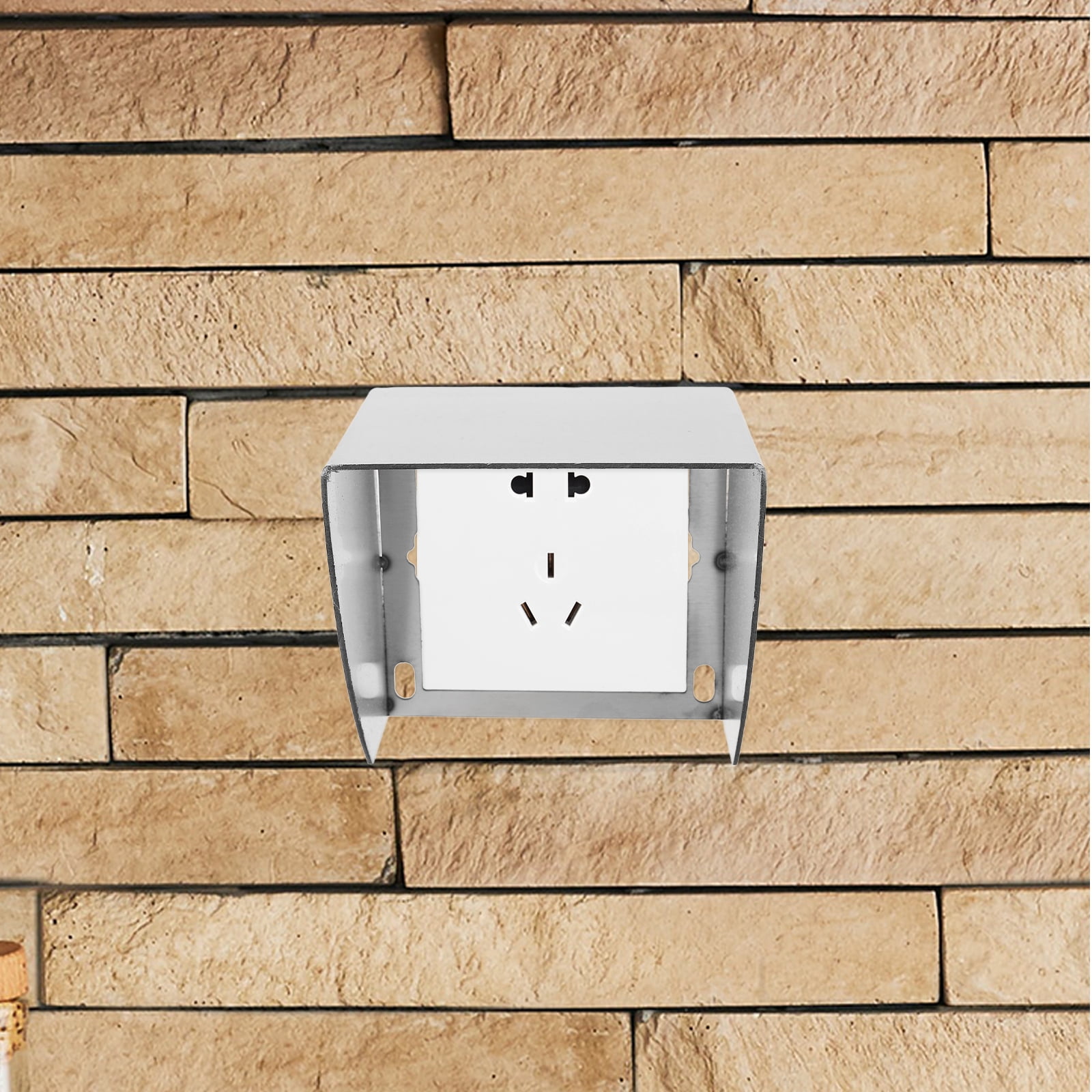 Raindrops 3pcs Stainless Steel Wall Cover Box Stainless Steel Socket Cover Outdoor Waterproof Socket Cover