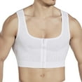 thumbnail image 2 of Mens Compression Shirts Shapewear Sleeveless Square Neck Cropped Tank Tops Mens Solid Zipper Front Stretchy Slim-Fit Shaping Undershirts, 2 of 8