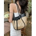 thumbnail image 6 of Kukuzhu Straw Bag for Women Straw Woven Tote Bag Casual Straw Shoulder Bags Summer Beach Bag Drawstring Handmade Hobo Bag, 6 of 7