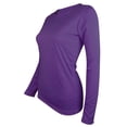 thumbnail image 3 of Women's Crew Neck Long Sleeve Shirts Basic Loose Fit Layering Top Casual Solid Color Spring Trendy Blouse 2026 Dressy Lightweight Comfy Outfits Going Out Tops Ladies Fashion Trendy, 3 of 4